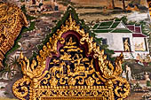 Luang Prabang, Laos - Wat Pa Phai the 'Bamboo Forest Monastery', gable of the facade doorways. 